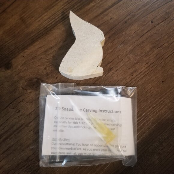 Soapstone Carving Kit - Rabbit - Stone Colours Vary - Picture 3 of 9